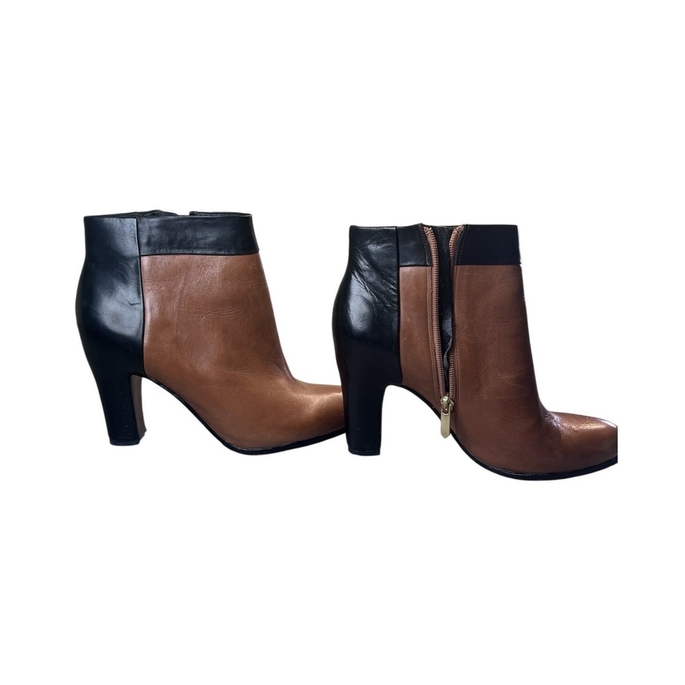 Sam Edelman 2 Tone Ankle Booties Old Money Quiet Luxury Preppy Tan Black SZ 8.5
